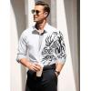 imageCOOFANDY Mens Print Button Down Dress Shirt Fashion Long Sleeve Casual ShirtsWhite
