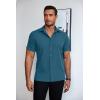 imageCOOFANDY Mens Short Sleeve Button Down Shirt Lightweight Wrinkle Free Untucked Dress ShirtsDark Blue