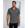 imageCOOFANDY Mens Short Sleeve Button Down Shirt Lightweight Wrinkle Free Untucked Dress ShirtsDark Grey