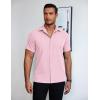 imageCOOFANDY Mens Short Sleeve Button Down Shirt Lightweight Wrinkle Free Untucked Dress ShirtsLight Pink