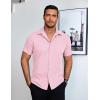 imageCOOFANDY Mens Short Sleeve Button Down Shirt Lightweight Wrinkle Free Untucked Dress ShirtsLight Pink