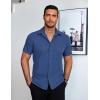 imageCOOFANDY Mens Short Sleeve Button Down Shirt Lightweight Wrinkle Free Untucked Dress ShirtsNavy