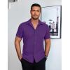 imageCOOFANDY Mens Short Sleeve Button Down Shirt Lightweight Wrinkle Free Untucked Dress ShirtsPurple