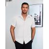 imageCOOFANDY Mens Short Sleeve Button Down Shirt Lightweight Wrinkle Free Untucked Dress ShirtsWhite