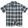 imageCOOFANDY Mens Short Sleeve Button Down Shirt Plaid Button Up Shirts Casual 75 Cotton Work ShirtsDark Greenwhite