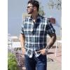 imageCOOFANDY Mens Short Sleeve Button Down Shirt Plaid Button Up Shirts Casual 75 Cotton Work ShirtsDark Greenwhite