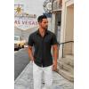 imageCOOFANDY Mens Short Sleeve Button Down Shirts Casual Dress Shirts for Men Summer Untucked Shirts with PocketBlack