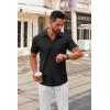 imageCOOFANDY Mens Short Sleeve Button Down Shirts Casual Dress Shirts for Men Summer Untucked Shirts with PocketBlack