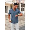 imageCOOFANDY Mens Short Sleeve Button Down Shirts Casual Dress Shirts for Men Summer Untucked Shirts with PocketBlue