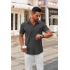 imageCOOFANDY Mens Short Sleeve Button Down Shirts Casual Dress Shirts for Men Summer Untucked Shirts with PocketDark Gray