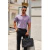 imageCOOFANDY Mens Short Sleeve Button Down Shirts Casual Dress Shirts for Men Summer Untucked Shirts with PocketLavender