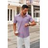 imageCOOFANDY Mens Short Sleeve Button Down Shirts Casual Dress Shirts for Men Summer Untucked Shirts with PocketLavender