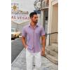 imageCOOFANDY Mens Short Sleeve Button Down Shirts Casual Dress Shirts for Men Summer Untucked Shirts with PocketLavender