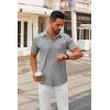 imageCOOFANDY Mens Short Sleeve Button Down Shirts Casual Dress Shirts for Men Summer Untucked Shirts with PocketLight Gray