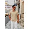 imageCOOFANDY Mens Short Sleeve Button Down Shirts Casual Dress Shirts for Men Summer Untucked Shirts with PocketLight Khaki