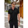 imageCOOFANDY Mens Short Sleeve Button Down Shirts Casual Summer Dress Untucked ShirtsBlack
