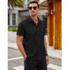 imageCOOFANDY Mens Short Sleeve Button Down Shirts Casual Summer Dress Untucked ShirtsBlack