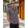 imageCOOFANDY Mens Short Sleeve Button Down Shirts Casual Summer Dress Untucked ShirtsDark Grey