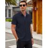 imageCOOFANDY Mens Short Sleeve Button Down Shirts Casual Summer Dress Untucked ShirtsDeep Blue