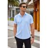 imageCOOFANDY Mens Short Sleeve Button Down Shirts Casual Summer Dress Untucked ShirtsLight Blue