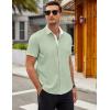 imageCOOFANDY Mens Short Sleeve Button Down Shirts Casual Summer Dress Untucked ShirtsLight Green