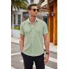 imageCOOFANDY Mens Short Sleeve Button Down Shirts Casual Summer Dress Untucked ShirtsLight Green