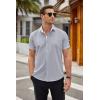 imageCOOFANDY Mens Short Sleeve Button Down Shirts Casual Summer Dress Untucked ShirtsLight Grey