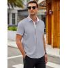 imageCOOFANDY Mens Short Sleeve Button Down Shirts Casual Summer Dress Untucked ShirtsLight Grey
