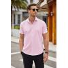 imageCOOFANDY Mens Short Sleeve Button Down Shirts Casual Summer Dress Untucked ShirtsLight Pink
