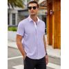 imageCOOFANDY Mens Short Sleeve Button Down Shirts Casual Summer Dress Untucked ShirtsLilac