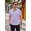 imageCOOFANDY Mens Short Sleeve Button Down Shirts Casual Summer Dress Untucked ShirtsLilac