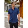 imageCOOFANDY Mens Short Sleeve Button Down Shirts Casual Summer Dress Untucked ShirtsNavy Blue