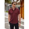 imageCOOFANDY Mens Short Sleeve Button Down Shirts Casual Summer Dress Untucked ShirtsRed