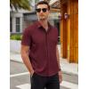 imageCOOFANDY Mens Short Sleeve Button Down Shirts Casual Summer Dress Untucked ShirtsRed