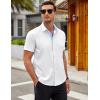 imageCOOFANDY Mens Short Sleeve Button Down Shirts Casual Summer Dress Untucked ShirtsWhite