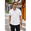 imageCOOFANDY Mens Short Sleeve Button Down Shirts Casual Summer Dress Untucked ShirtsWhite