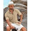 imageCOOFANDY Shirts for Men Short Sleeve Button Down Shirt Casual Summer Beach ShirtLight Khaki