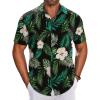 imageCOOFANDY Mens Button Down Shirts Short Sleeve Casual Shirt Summer Beach Wedding ShirtsBlack  Floral