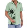 imageCOOFANDY Mens Hawaiian Shirt Short Sleeve Casual Button Down Tropical Summer Beach Aloha ShirtsSage Green  Palm Tree