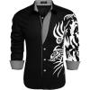 imageCOOFANDY Mens Print Button Down Dress Shirt Fashion Long Sleeve Casual ShirtsBlack