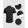 imageCOOFANDY Henley Shirts for Men Short Sleeve Band Collar Casual Shirt Summer Hippie Vacation Beach T Shirts with PocketBlack