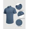 imageCOOFANDY Henley Shirts for Men Short Sleeve Band Collar Casual Shirt Summer Hippie Vacation Beach T Shirts with PocketBlue