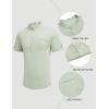imageCOOFANDY Henley Shirts for Men Short Sleeve Band Collar Casual Shirt Summer Hippie Vacation Beach T Shirts with PocketIce Green