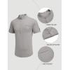 imageCOOFANDY Henley Shirts for Men Short Sleeve Band Collar Casual Shirt Summer Hippie Vacation Beach T Shirts with PocketLight Grey