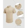 imageCOOFANDY Henley Shirts for Men Short Sleeve Band Collar Casual Shirt Summer Hippie Vacation Beach T Shirts with PocketLight Khaki