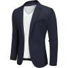 imageCOOFANDY Mens Casual Blazers Sport Coats Slim Fit Cotton Sport Jackets 1 Button Lightweight Suit JacketsA Navy Blue