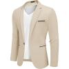 imageCOOFANDY Mens Casual Blazers Sport Coats Slim Fit Cotton Sport Jackets 1 Button Lightweight Suit JacketsB Khaki