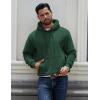 imageCOOFANDY Men Cotton Fleece Hooded Sweatshirt Casual Long Sleeve Hoodies Pullover Fashion Drawstring Hoodie with Kanga PocketLake Green