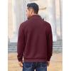 imageCOOFANDY Men Quarter Zip Pullover Long Sleeve Quilted Sweatshirt Waffle Casual Collared Sweatshirts Mock Neck Winter PoloDark Red