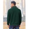 imageCOOFANDY Men Quarter Zip Pullover Long Sleeve Quilted Sweatshirt Waffle Casual Collared Sweatshirts Mock Neck Winter PoloLake Green